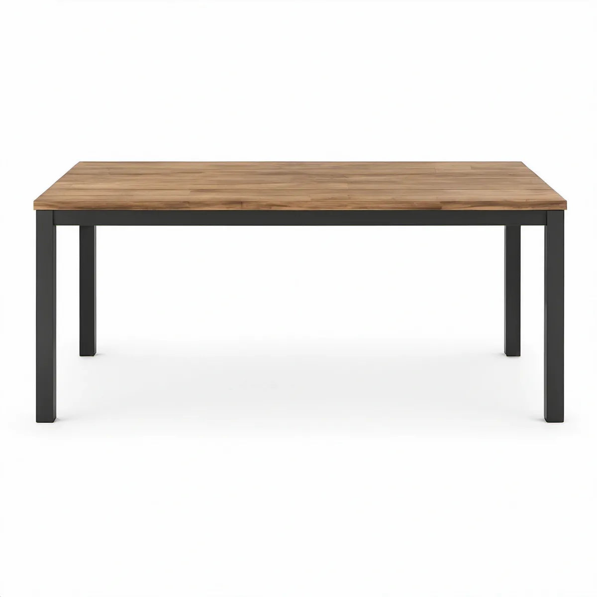 Mesa de Jantar Retangular 160 x 90 x 75 cm em Madeira Maciça de Acácia e Aço Preto