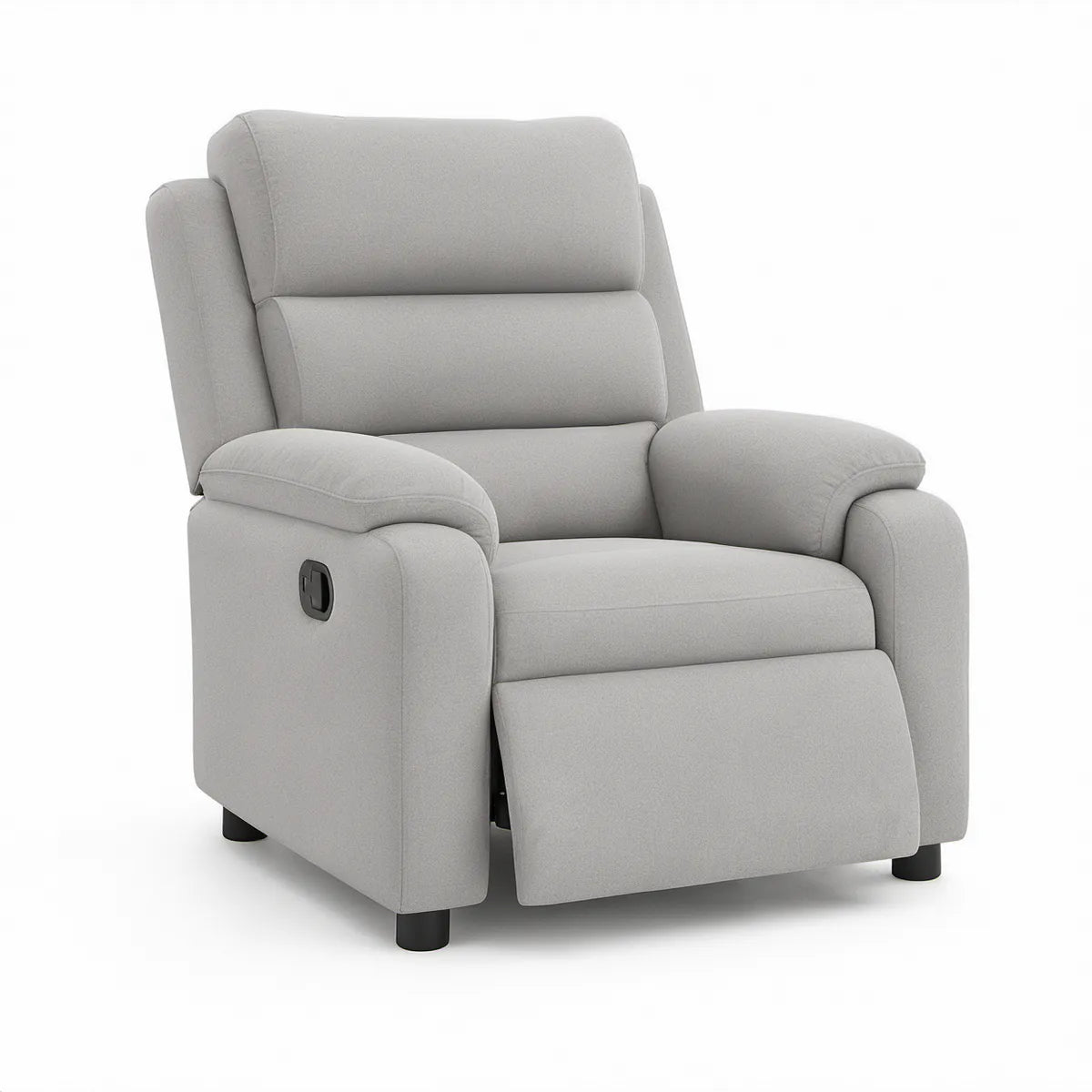 Poltrona Reclinável Manual em Poliéster Cinzento 88 x 93 x 102 cm