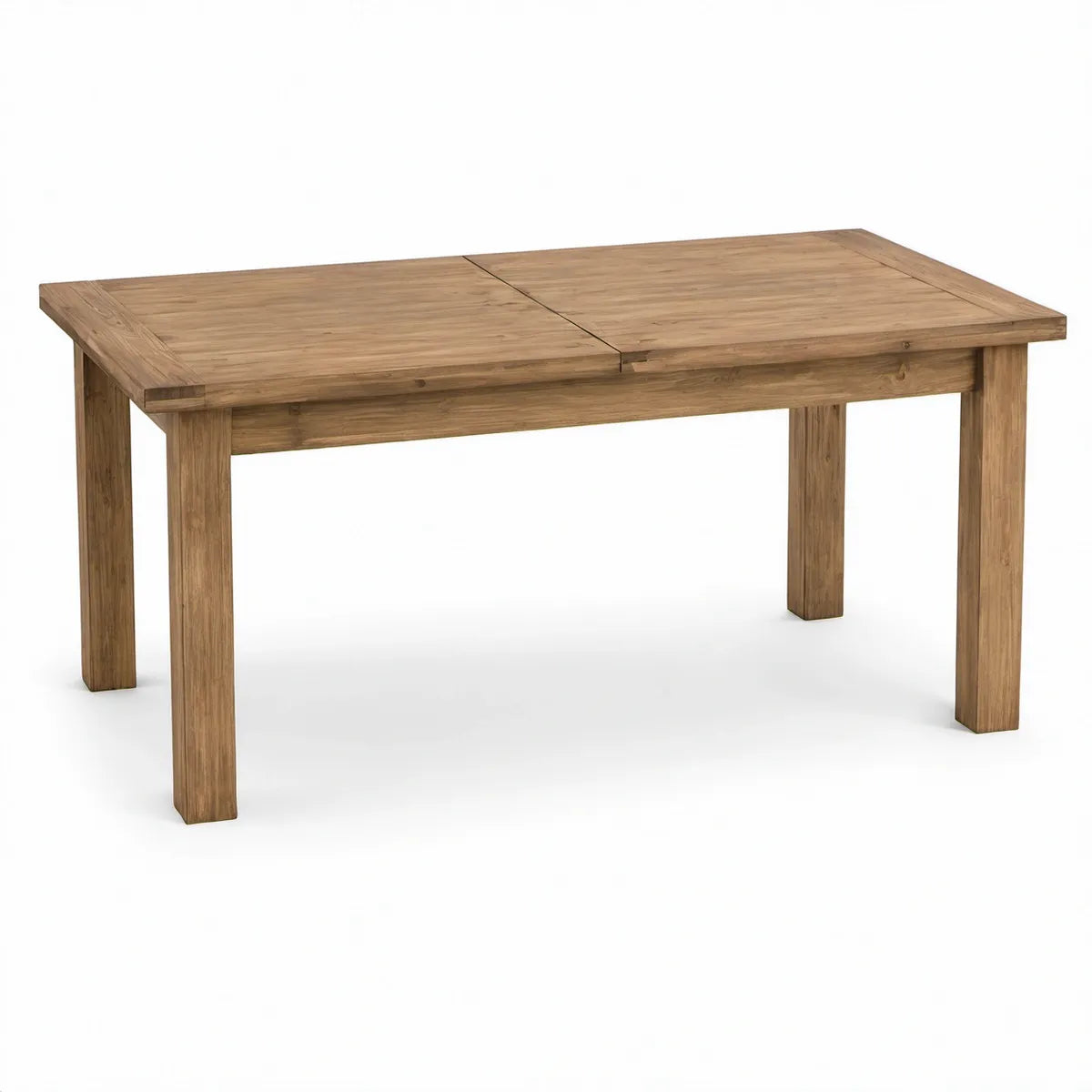 Mesa de Jantar Extensível Retangular em Madeira Maciça de Acácia Castanho Natural 160–200 x 90 x 76 cm